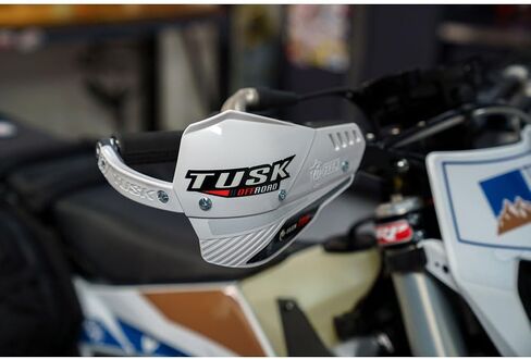 TUSK D-Flex Pro Handguards – Black Aluminum Bar/White Shields – Universal Aluminum Fit for 1 1/8" Handlebars – Dirt Bike MX Motocross ADV Adventure Motorcycle in Saudi Arabia