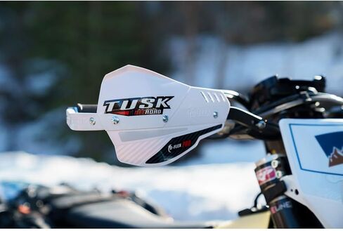 TUSK D-Flex Pro Handguards – Black Aluminum Bar/White Shields – Universal Aluminum Fit for 1 1/8" Handlebars – Dirt Bike MX Motocross ADV Adventure Motorcycle in Saudi Arabia