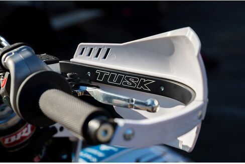 TUSK D-Flex Pro Handguards – Black Aluminum Bar/White Shields – Universal Aluminum Fit for 1 1/8" Handlebars – Dirt Bike MX Motocross ADV Adventure Motorcycle in Saudi Arabia