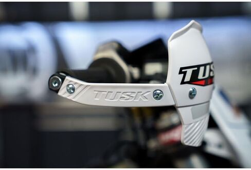 TUSK D-Flex Pro Handguards – Black Aluminum Bar/White Shields – Universal Aluminum Fit for 1 1/8" Handlebars – Dirt Bike MX Motocross ADV Adventure Motorcycle in Saudi Arabia