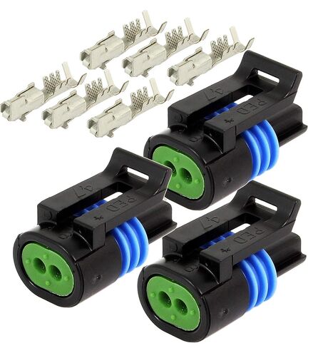 3-Pack (2-PIN) Metri-Pack Female 150.2 Series Pull-to-Seat Sealed Connector w/16 18 GA in Saudi Arabia