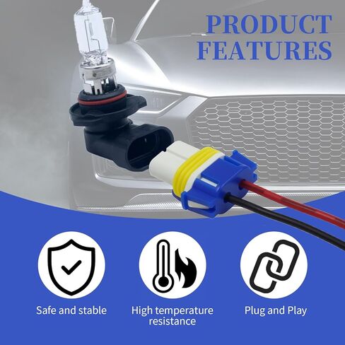 2 حزمة موصل محول ضوء LED، 9005 9006 قابس محول المصباح الأمامي متوافق مع تويوتا، وحزام ضوء الضباب السيراميكي ذو درجة الحرارة العالية وأسلاك المصباح الأمامي in Kuwait