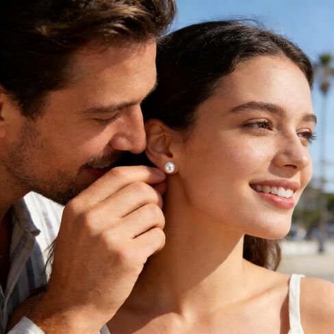 أقراط اللؤلؤ للنساء - 12 قطعة من أقراط اللؤلؤ الأبيض تشيكوسلوفاكيا المضادة للحساسية، مجموعة مجوهرات الزفاف وأعياد الميلاد وعيد الميلاد in Kuwait