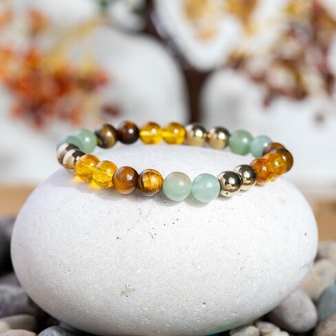 Money Wealth Success Bracelet with Lab Certificate – 8mm Natural Gemstone Beads, Attract Wealth Prosperity & Abundance, Unisex Stretch Bracelet for Men & Women in Saudi Arabia