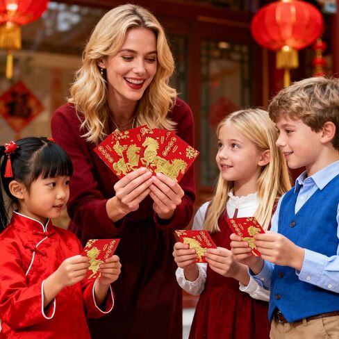 36 قطعة من المظاريف الحمراء الصينية مظاريف المال المحظوظ 2024 مظروف سنة التنين الصينية الجديدة كبير و50 قطعة عملات فنغ شوي الصينية حظًا سعيدًا عملات معدنية I-Ching للصحة والثروة in Kuwait