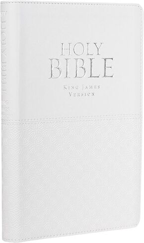 كتاب مقدس شخصي مع نص مخصص KJV هدية بيضاء مفهرسة الكتاب المقدس من الجلد الصناعي إصدار الملك جيمس هدية مصنوعة خصيصًا للمعمودية واحتفالات أعياد الميلاد in Saudi Arabia