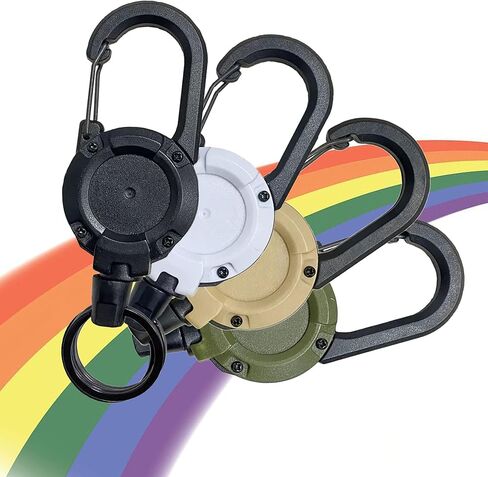 سلسلة مفاتيح قابلة للسحب 4 حزم، قابلة للسحب شديدة التحمل، حبل سلك من الفولاذ المقاوم للصدأ مقاس 23.6 بوصة، سلسلة مفاتيح حامل شارة تعريف تدور 360 درجة، لصيد الأسماك وركوب الدراجات والمشي لمسافات طويلة واللياقة البدنية in Kuwait