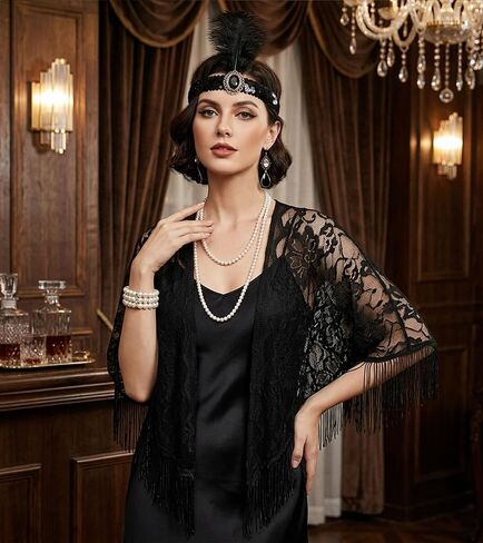مجموعة إكسسوارات فلابر مكونة من 5 قطع للنساء من عشرينيات القرن الماضي، مجموعة أزياء حفلات غاتسبي العشرينيات in Kuwait