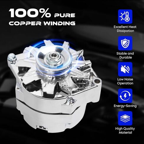 New Alternator for Century 1975 77-82, for Regal 75-76 78-79, for Chevy C10 1975-1986, for C20 Suburban 1967-1986, for Camaro 1967-1985, for Citation II 1984-1985, for Impala 1959-1985 in Saudi Arabia