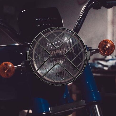 العالمي 5.75 بوصة دراجة نارية العلوي شواء الحرس استبدال غطاء خفيف معدني مستدير X على شكل صافي ملحق واقية in Kuwait