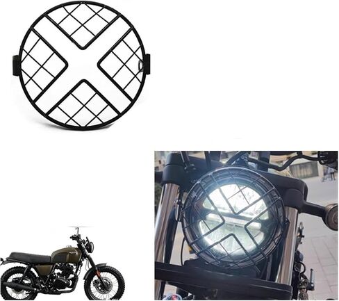 العالمي 5.75 بوصة دراجة نارية العلوي شواء الحرس استبدال غطاء خفيف معدني مستدير X على شكل صافي ملحق واقية in Kuwait