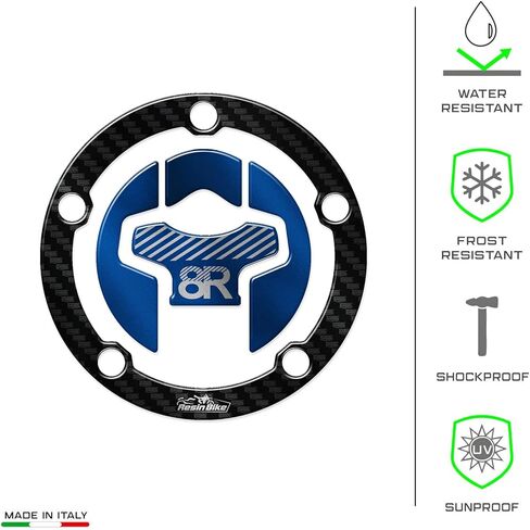 Resin Bike Motorbike 3D Stickers Compatible with Suzuki GSX 8R 2024-2026 Blue. Bike Tank Cap Protection from Impact and Scratches. Sticker 3D Resin Made in Italy in Saudi Arabia