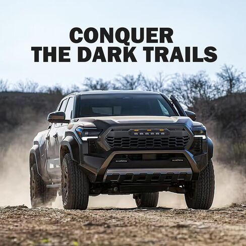 شبكة أمامية متوافقة مع تاكوما 2024+، شبكة علوية باللون الأسود غير اللامع، مادة ABS، ملاءمة خاصة للمركبة مع مصابيح LED للطرق الوعرة in Kuwait