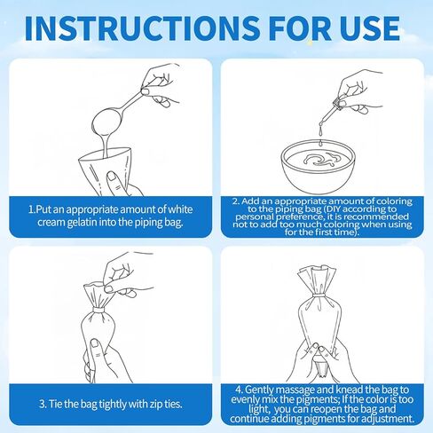 غراء كريمي 35 أونصة، مجموعة غراء كريمة مخفوقة بيضاء، مع 12 صبغة ملونة، 100 كيس أنابيب، 23 فوهة، شريط واحد وملعقة سيليكون، تستخدم في أعمال الديكور in Kuwait