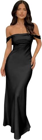 Mollyevers Off The Shoulder Satin Prom Dresses for Women 2026 Mermaid Formal Bridesmaid Dress in Kuwait