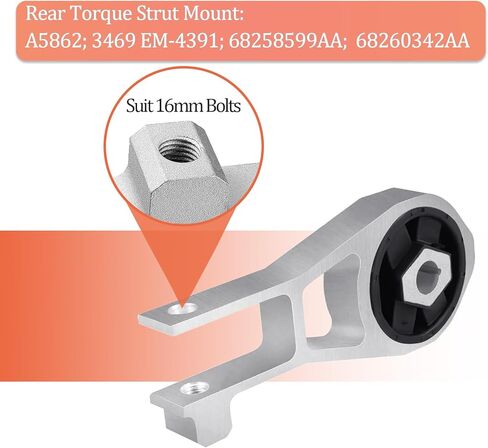 4Pcs Engine Mounts & Transmission Mount Set Compatible with 2016-2018 Fiat 500X 2015-2020 Renegade 2.4L 2017-2020 Compass 2015-2018 R-am promaster City Engine Motor Mount 68363756AA in Kuwait