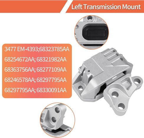 4Pcs Engine Mounts & Transmission Mount Set Compatible with 2016-2018 Fiat 500X 2015-2020 Renegade 2.4L 2017-2020 Compass 2015-2018 R-am promaster City Engine Motor Mount 68363756AA in Kuwait