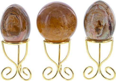 BestPysanky Gold Scroll Wire Metal Egg Sphere Crystals Stand Holder Display Tripod 2.7 Inches (Taiwan) in Saudi Arabia