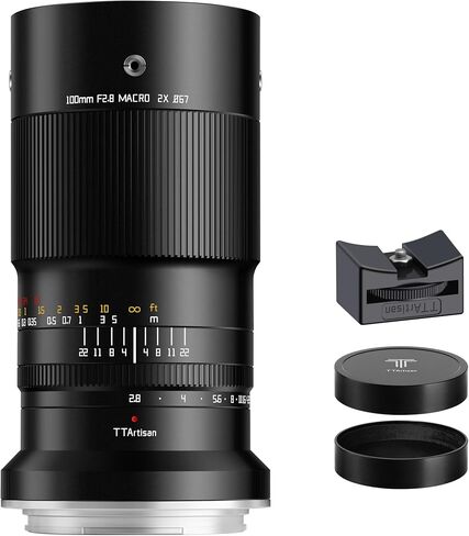 عدسة كاميرا TTArtisan 100 مم F2.8 2X Macro كاملة الإطار متوافقة مع الكاميرات بدون مرآة E-Mount a7 a7II a7III a7R a7RII a7RIII a7RIV a7S a7SII a9 a7C in Saudi Arabia
