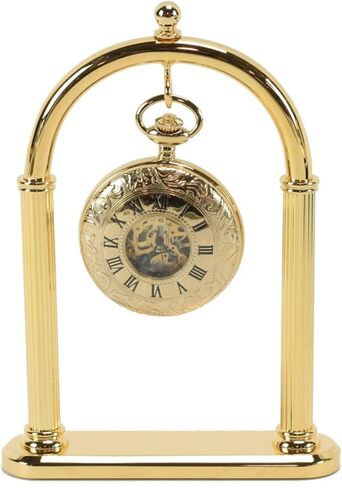 Pocket Watch Display Stand Full Arch Gold Plated Metal Holder for Pocket Watches, Antique Clocks, & Collectibles -Brass-Gold Plated ( Watch Not Included ) in Kuwait