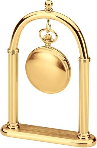 Pocket Watch Display Stand Full Arch Gold Plated Metal Holder for Pocket Watches, Antique Clocks, & Collectibles -Brass-Gold Plated ( Watch Not Included ) in Kuwait
