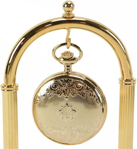 Pocket Watch Display Stand Full Arch Gold Plated Metal Holder for Pocket Watches, Antique Clocks, & Collectibles -Brass-Gold Plated ( Watch Not Included ) in Kuwait