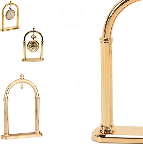 Pocket Watch Display Stand Full Arch Gold Plated Metal Holder for Pocket Watches, Antique Clocks, & Collectibles -Brass-Gold Plated ( Watch Not Included ) in Kuwait