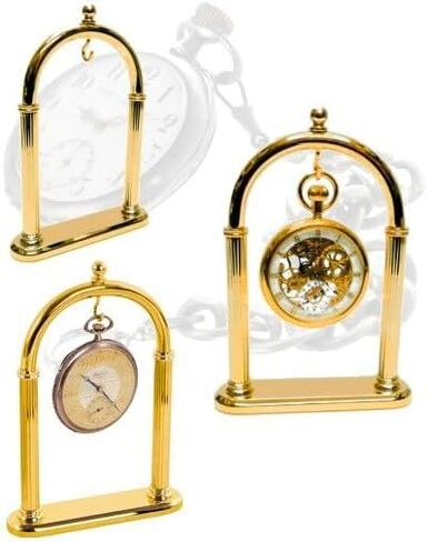 Pocket Watch Display Stand Full Arch Gold Plated Metal Holder for Pocket Watches, Antique Clocks, & Collectibles -Brass-Gold Plated ( Watch Not Included ) in Kuwait