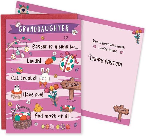 Happy Easter Card for Granddaughter, Granddaughter Easter Card, Cute Easter Gift from Grandparents in Kuwait