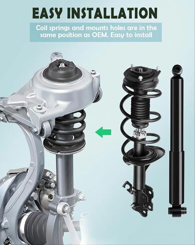 SCITOO Front and Rear Complete Struts Assembly Shock Absorber for Nissan Rogue 2012-2013 Automotive Replacement Struts 172898 172897 349097 - Set of 4 in Saudi Arabia