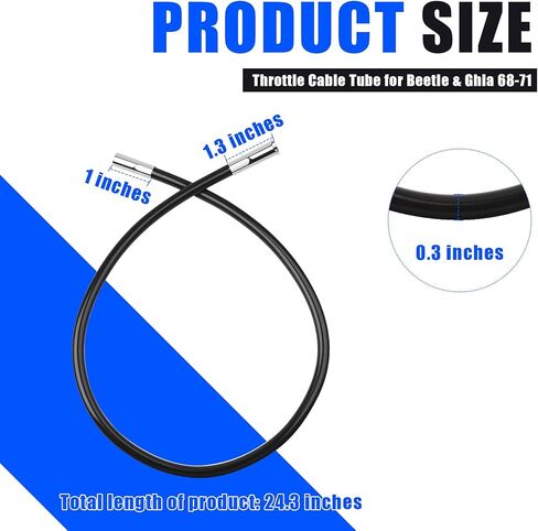 أنبوب كابل الخانق لسيارة Beetle & Ghia 68-71، متوافق مع غلاف حماية كابل تسريع تبريد الهواء من فولكس فاجن (OEM 113721551) in Kuwait