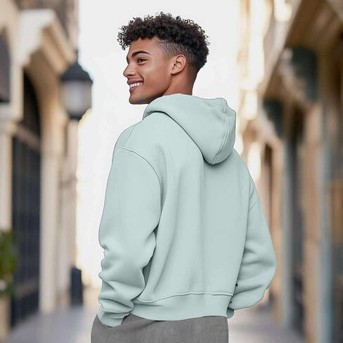 DALIX Ghost Embroidery Relaxed Hoodie Soft Fleece Sweatshirt Drawcord Fit Lounge Mens in Saudi Arabia