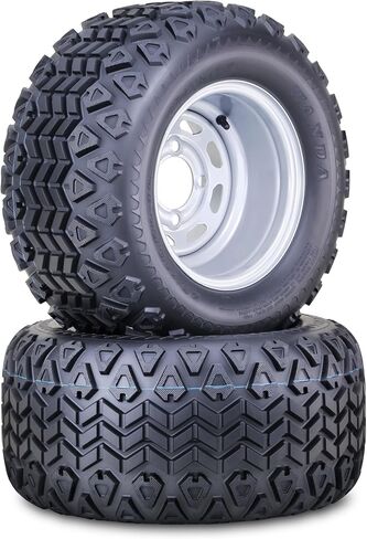 WANDA Golf Cart Tire Wheel Assembly 23X10.5-12 with Silver Wheel 4x4" PCD ET-25.4 Offset 14034, Set 2 in Saudi Arabia