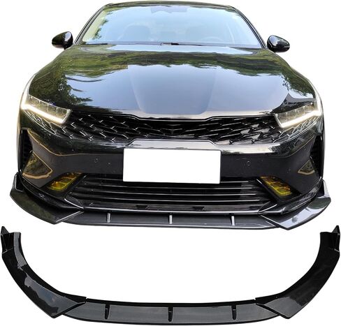 IKON MOTORSPORTS، الشفة الأمامية الممتصة للصدمات متوافقة مع 2021-2024 Kia ​​K5، طباعة ألياف الكربون 3 قطع PP بولي بروبيلين الشفة الأمامية السفلية للذقن المفسد in Saudi Arabia