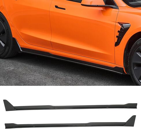 KHK Side Skirts for 2024-2025 Tesla Model 3 Highland, Upgrade Accessories Extension Body Kit Rocker Panel Trim Guard for Model 3, Matte Black, 4 PCS Left Side & Right Side in Saudi Arabia