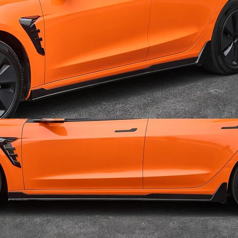 KHK Side Skirts for 2024-2025 Tesla Model 3 Highland, Upgrade Accessories Extension Body Kit Rocker Panel Trim Guard for Model 3, Matte Black, 4 PCS Left Side & Right Side in Saudi Arabia