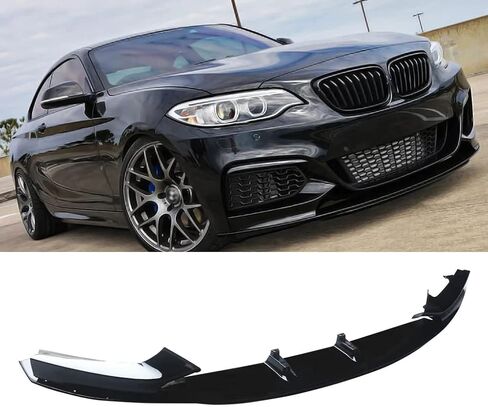YOUNGERCAR الجبهة حافة مصد السيارة لسيارات BMW 2014-2020 2021 F22 F23 M225i M235i M-Sport أداء نمط الشفة الأمامية السفلى الشفاه الفاصل لمعان أسود in Saudi Arabia