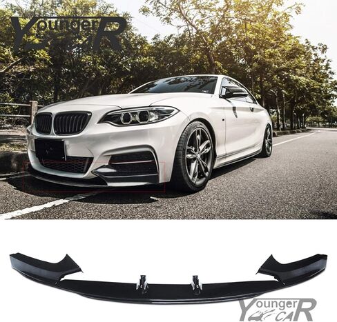 YOUNGERCAR الجبهة حافة مصد السيارة لسيارات BMW 2014-2020 2021 F22 F23 M225i M235i M-Sport أداء نمط الشفة الأمامية السفلى الشفاه الفاصل لمعان أسود in Saudi Arabia