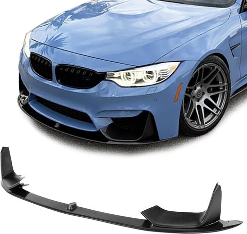 متوافق مع/بديل للشفة الأمامية المصد، TC2 Style PU Front Lip Splitter أسود، يناسب 2015 2016 2017 2018 2019 BMW F80 M3 Sedan، F82 M4 Coupe in Kuwait