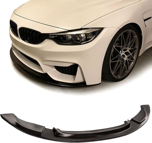 متوافق مع/بديل للشفة الأمامية المصد، TC2 Style PU Front Lip Splitter أسود، يناسب 2015 2016 2017 2018 2019 BMW F80 M3 Sedan، F82 M4 Coupe in Kuwait