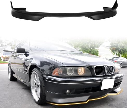 Front Bumper Lip Spoiler Compatible with 2001-2003 BMW E39 5-Series (Will Not Fit M5), PU Unpainted Black M2 / Mtec Style Add-on Front Splitter Air Dam Chin Protector in Saudi Arabia