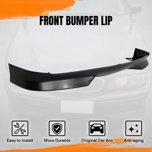 Front Bumper Lip Spoiler Compatible with 2001-2003 BMW E39 5-Series (Will Not Fit M5), PU Unpainted Black M2 / Mtec Style Add-on Front Splitter Air Dam Chin Protector in Saudi Arabia