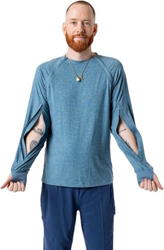 Adult Raglan and Sleeve Zip Access LS Tee in Kuwait