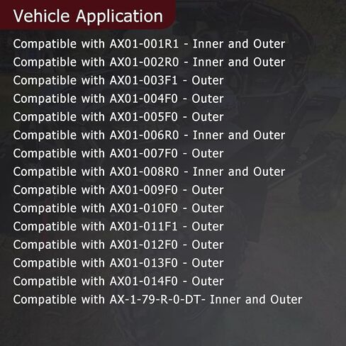 CV Front/Rear Axle Replacement Kit Compatible with CAN-AM HONDA KAWASAKI POLARIS Rhino 2.0 Axles Inner CV and Outer CV Kit Replace BK00-001 in Kuwait