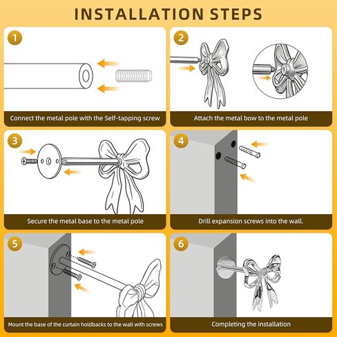 قطعتان من ستائر القوس الذهبية معقودات للجدار - حامل ستارة معدني شديد التحمل مثبت على الحائط للستائر نافذة ديكور المنزل in Kuwait