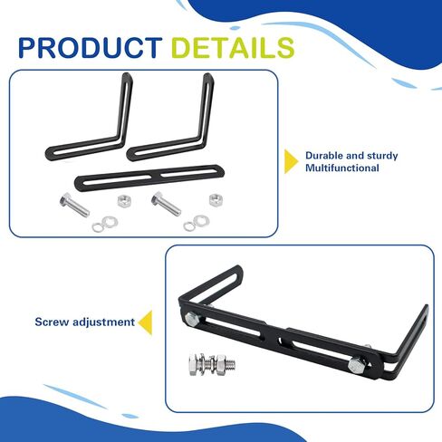 SnowTing 2 Sets Adjustable Universal Mounting Bracket for CB/Ham Radio & Scanners Adjust from 6.3" to 10.6" in Width, Black CB Radio Mount in Kuwait