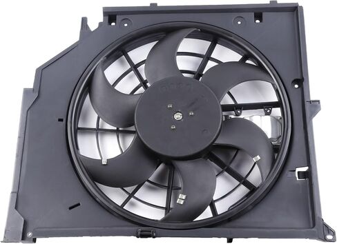 Radiator Cooling Fan Assembly Compatible with 2000 for BMW for 323Ci 2.5L 1999-2001 for BMW for 323i 2.5L 2001-2005 for BMW for 320i 2.2L, Black Radiator Fan Replacement for Engine Cooling Fan in Saudi Arabia