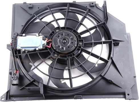 Radiator Cooling Fan Assembly Compatible with 2000 for BMW for 323Ci 2.5L 1999-2001 for BMW for 323i 2.5L 2001-2005 for BMW for 320i 2.2L, Black Radiator Fan Replacement for Engine Cooling Fan in Saudi Arabia