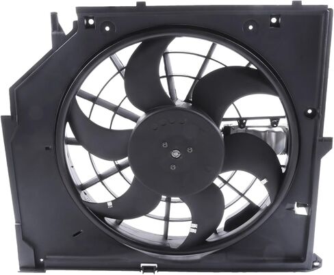 Radiator Cooling Fan Assembly Compatible with 2000 for BMW for 323Ci 2.5L 1999-2001 for BMW for 323i 2.5L 2001-2005 for BMW for 320i 2.2L, Black Radiator Fan Replacement for Engine Cooling Fan in Saudi Arabia
