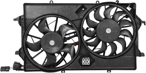 Radiator Cooling Fan Assembly Compatible with 2005-2007 for Ford for Focus 2.0L 2005-2007 for Ford for Focus 2.3L, Black Radiator Fan Direct Fit Replacement for Engine Cooling Fan in Saudi Arabia